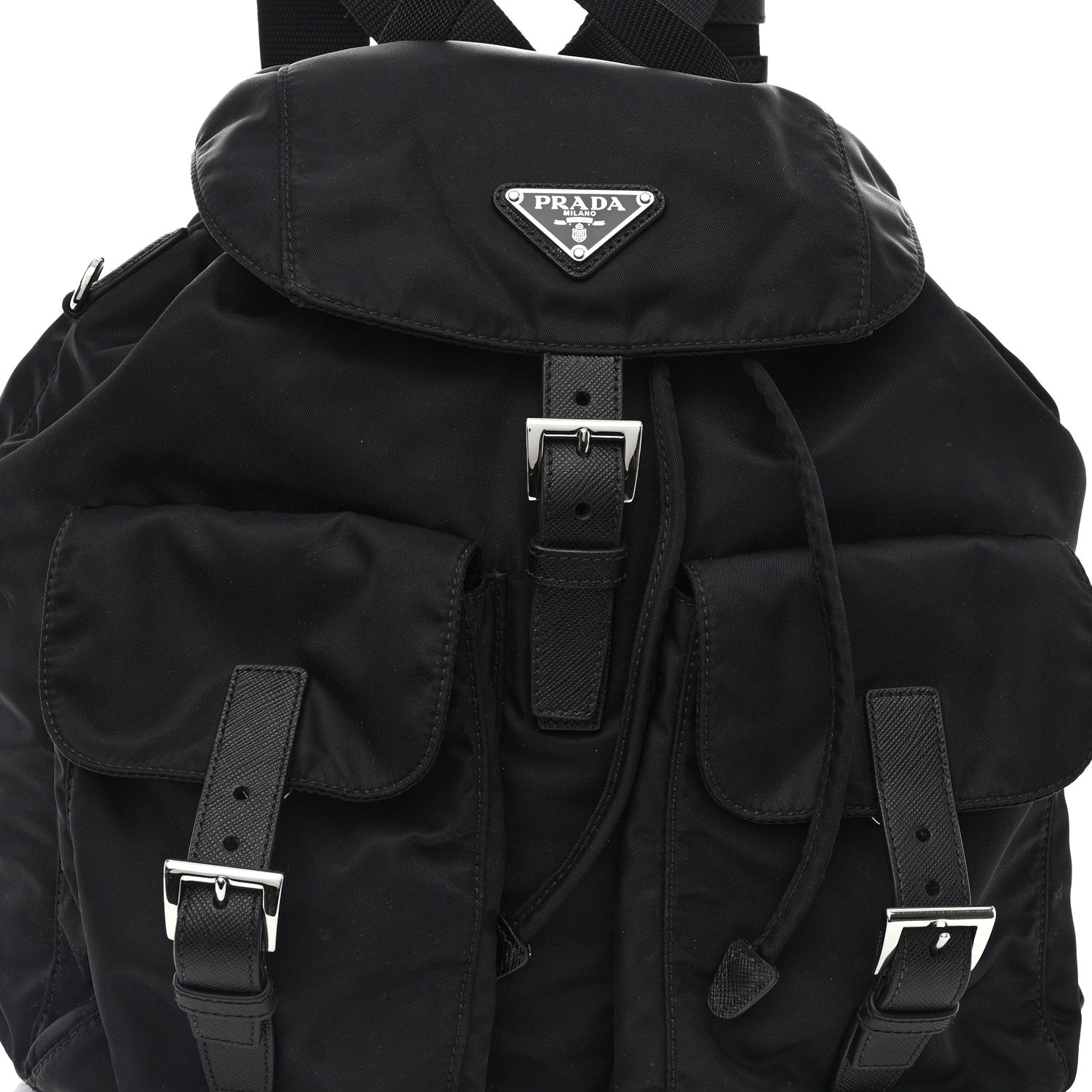 Prada Re-Nylon Vela Saffiano Medium Backpack Black 7 of 10