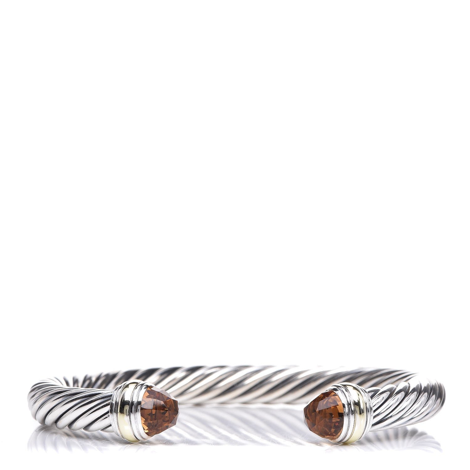 David Yurman Sterling Silver 14K Yellow Gold Citrine 7mm Cable Classics Bracelet 1 of 5