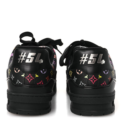 Louis Vuitton LV X TM Calfskin Monogram Multicolor Womens LV Trainer Sneakers 40 Black 6 of 10