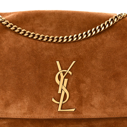Saint Laurent Smooth Calfskin Suede Medium Reversible Monogram Kate Satchel Light Ochre 9 of 14