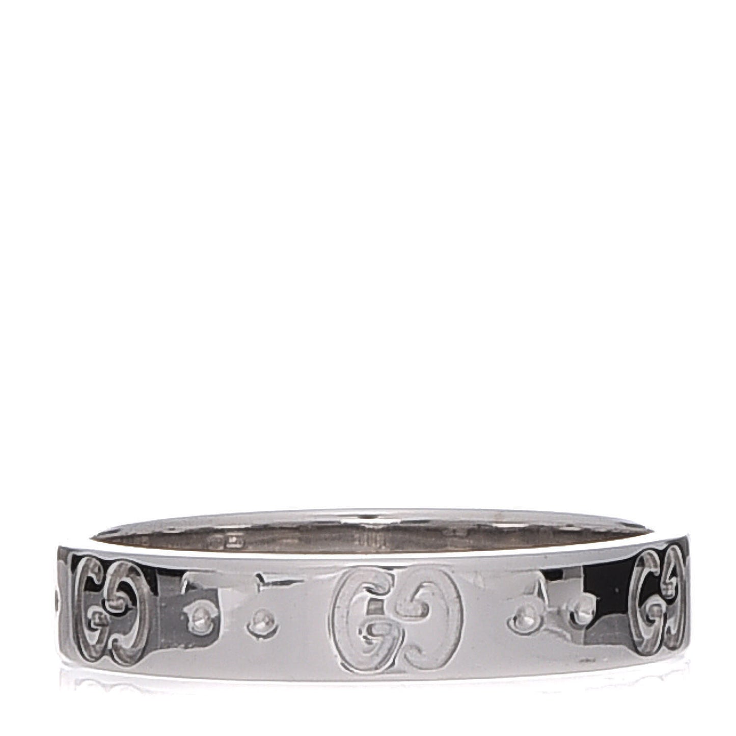 18K White Gold 4mm Icon Thin Band Ring 56 7.5