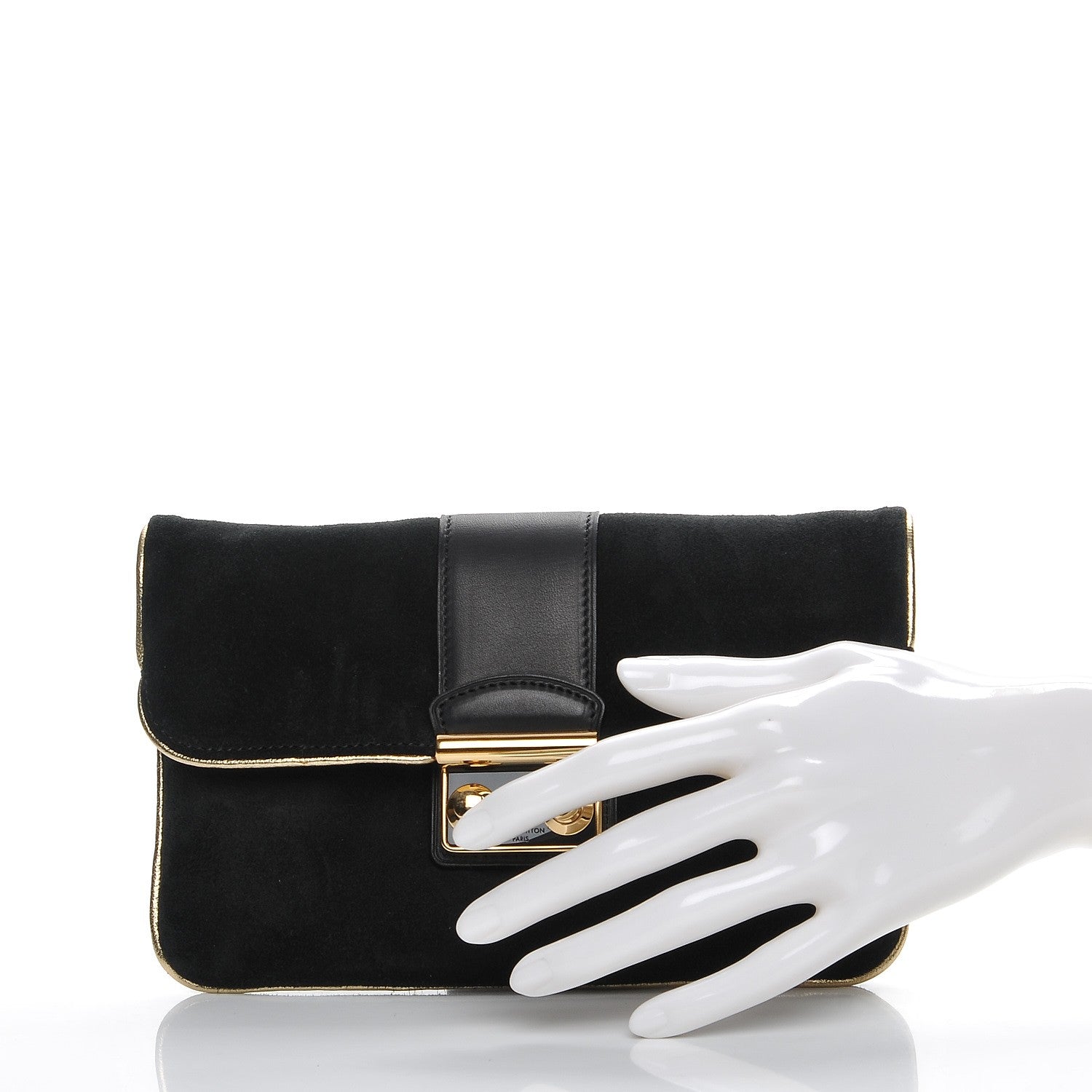 Louis Vuitton Suede SC Slim Clutch Coal 2 of 9