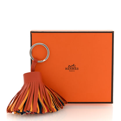 Hermes Lambskin Carmen Tassel Key Holder Cornaline Jaune D'Or Bleu Orange Pale Rose Rouge 4 of 4