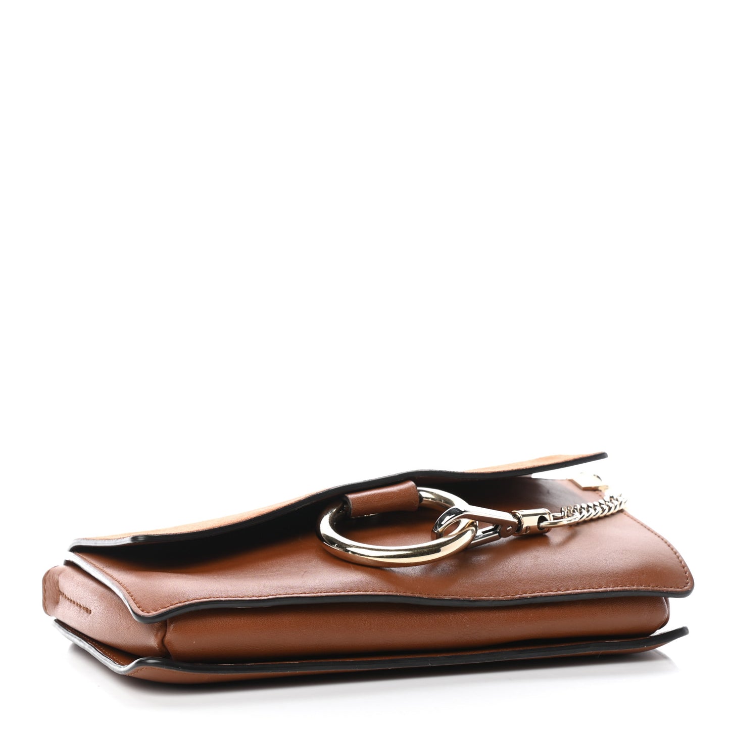Suede Calfskin Small Faye Shoulder Bag Tobacco