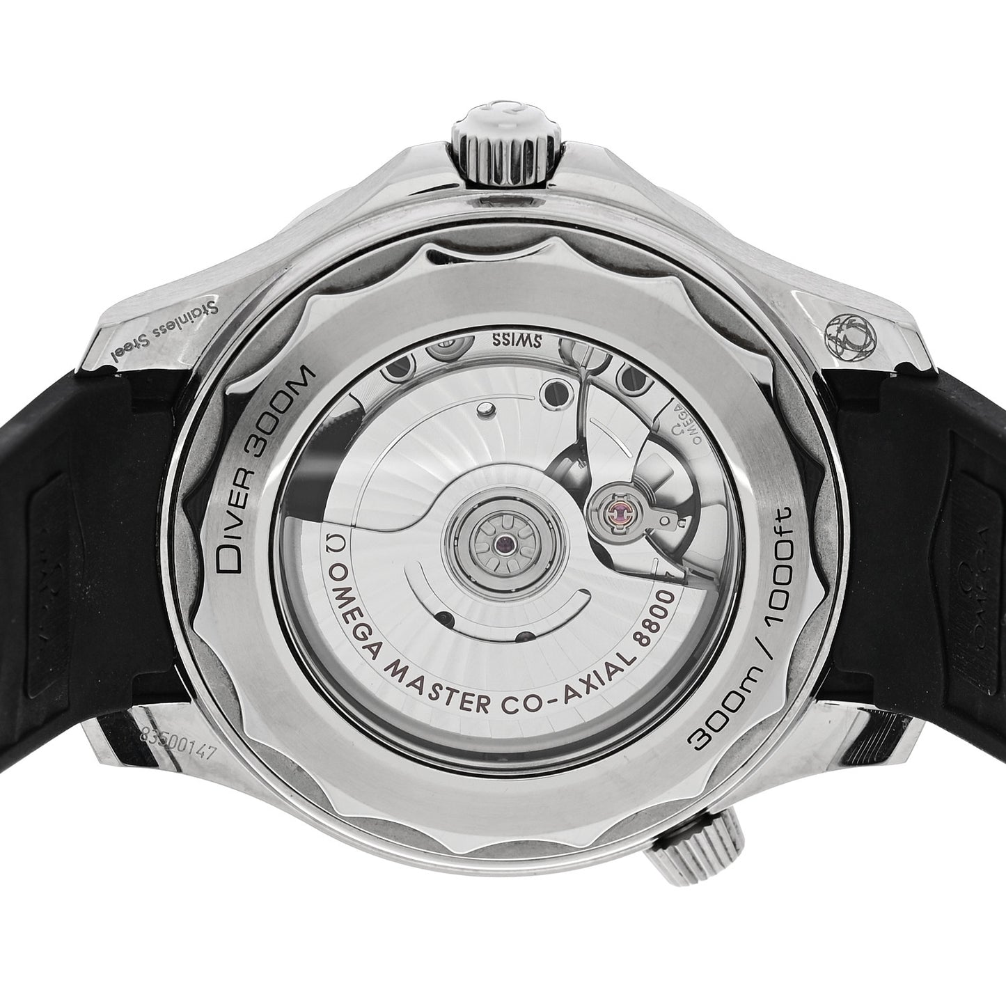Stainless Steel Rubber 42mm Seamaster Diver 300M Co-Axial Master Chronometer Automatic Watch Black 210.32.42.20.01.001