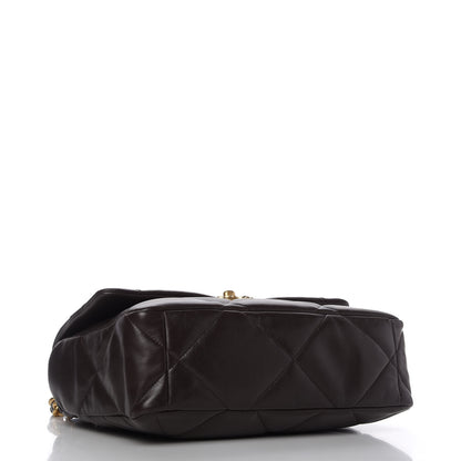 Chanel Lambskin Quilted Large Chanel 19 Flap Dark Brown 4 of 13