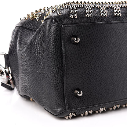 Christian Louboutin Calfskin Mix Chevron Spikes Small Panettone Bowling Bag Black 5 of 13