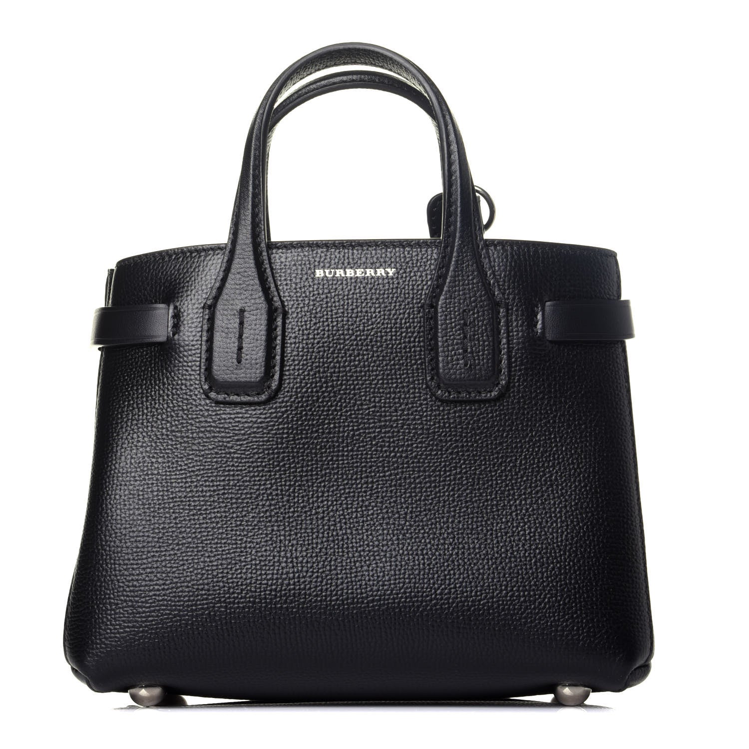 Burberry Grainy Calfskin House Check Baby Banner Tote Black 1 of 9
