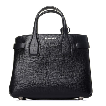 Burberry Grainy Calfskin House Check Baby Banner Tote Black 1 of 9