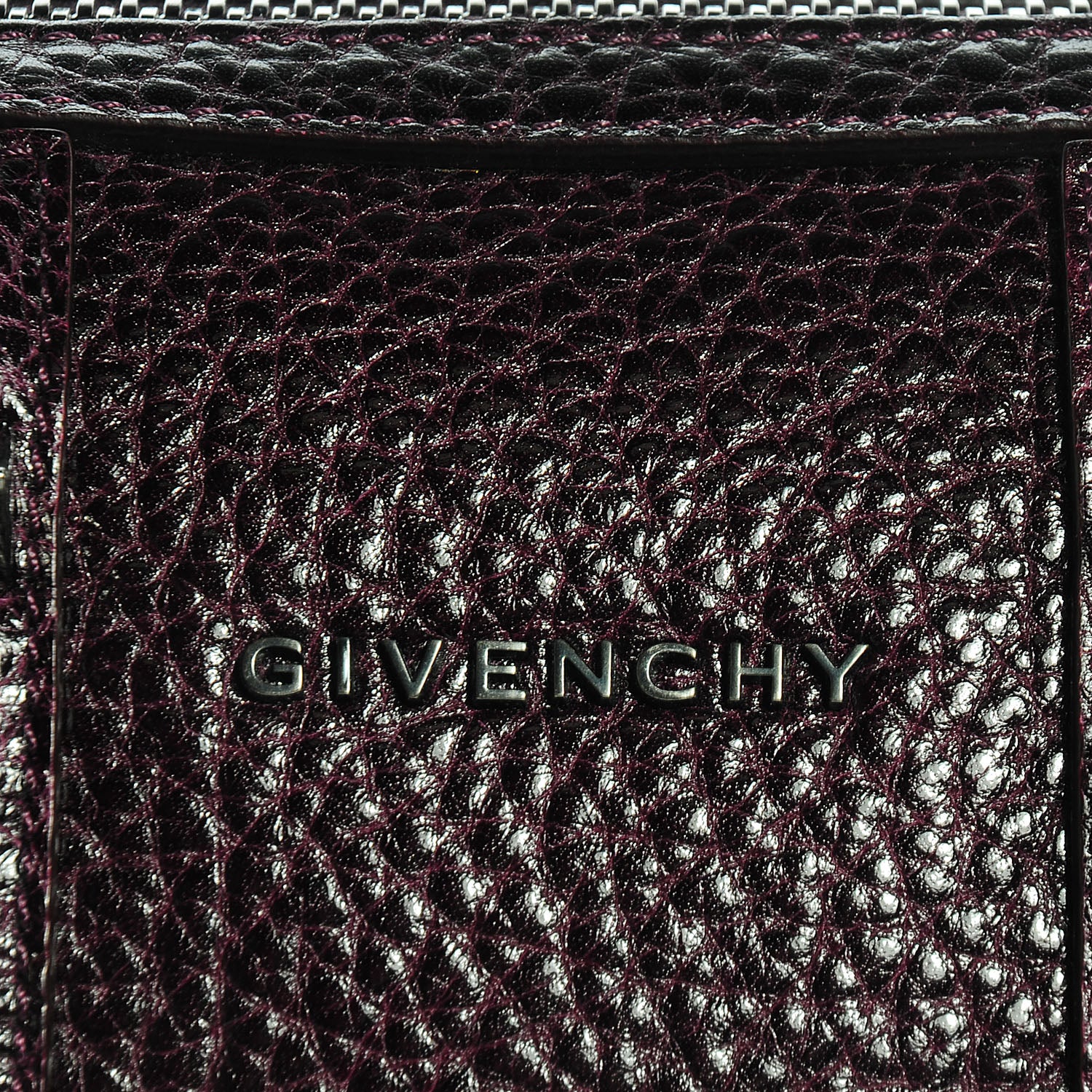 Givenchy Glazed Pebbled Calfskin Mini Lucrezia Aubergine 9 of 9