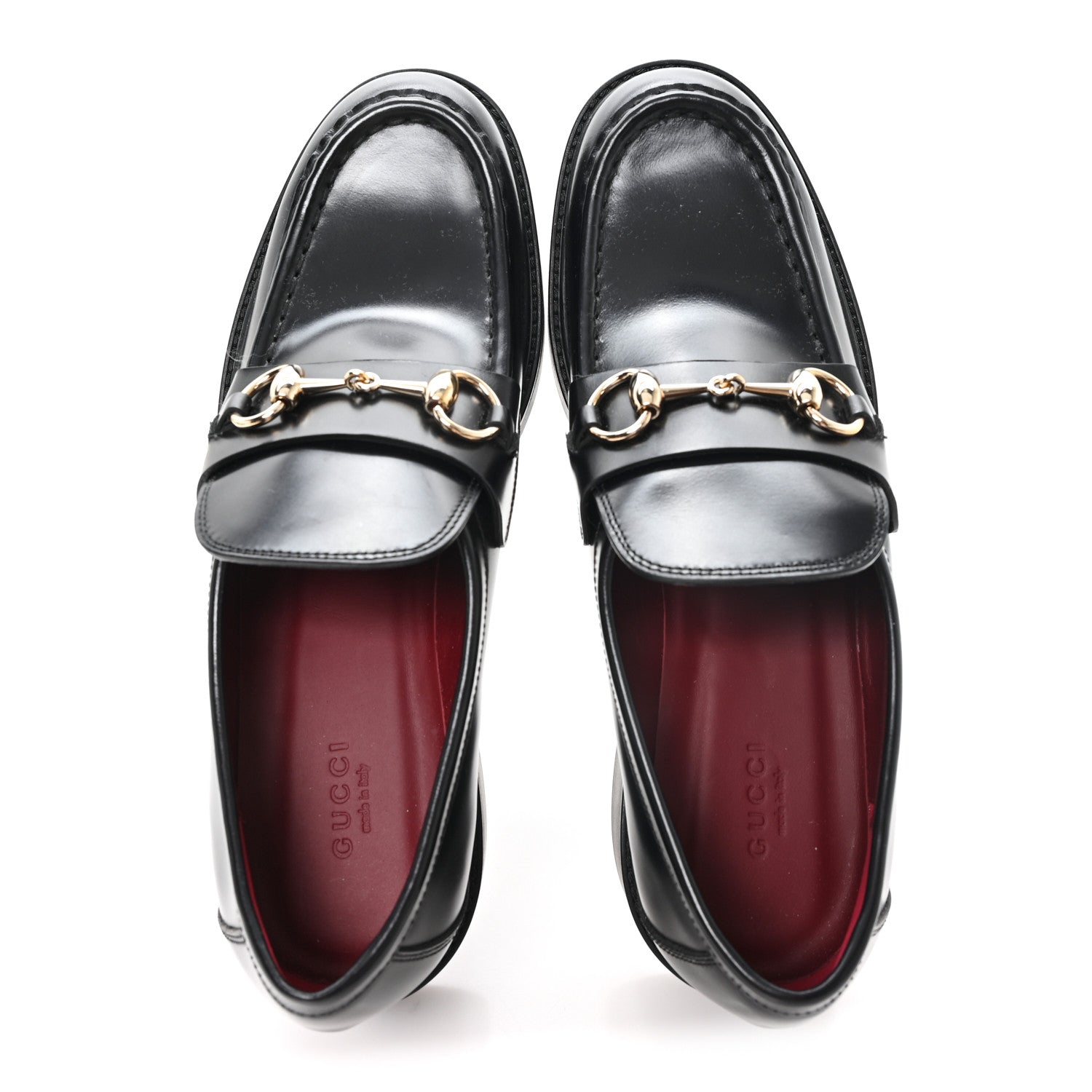 Gucci Cordovan Lux Horsebit Womens Lug Sole Loafers 39.5 Black 2 of 10