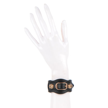 Balenciaga Agneau Arena Giant Rose Gold Hardware M Bracelet Black 2 of 5
