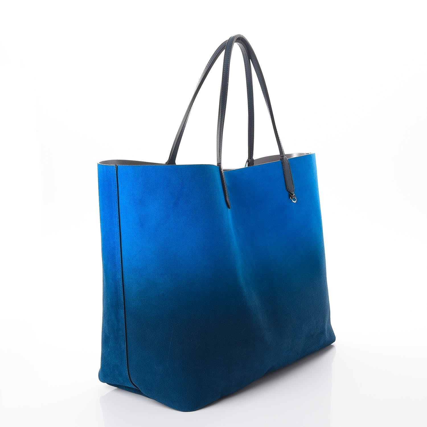 Givenchy Metallic Calfskin Suede Ombre Large Reversible Antigona Tote Blue Silver 7 of 15