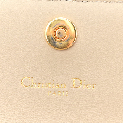 Christian Dior Supple Calfskin Cannage Caro Wallet Sand 6 of 7
