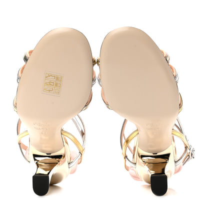 Fendi Metallic Colibri 85mm Strappy Sandals 38 Gold Silver 5 of 7