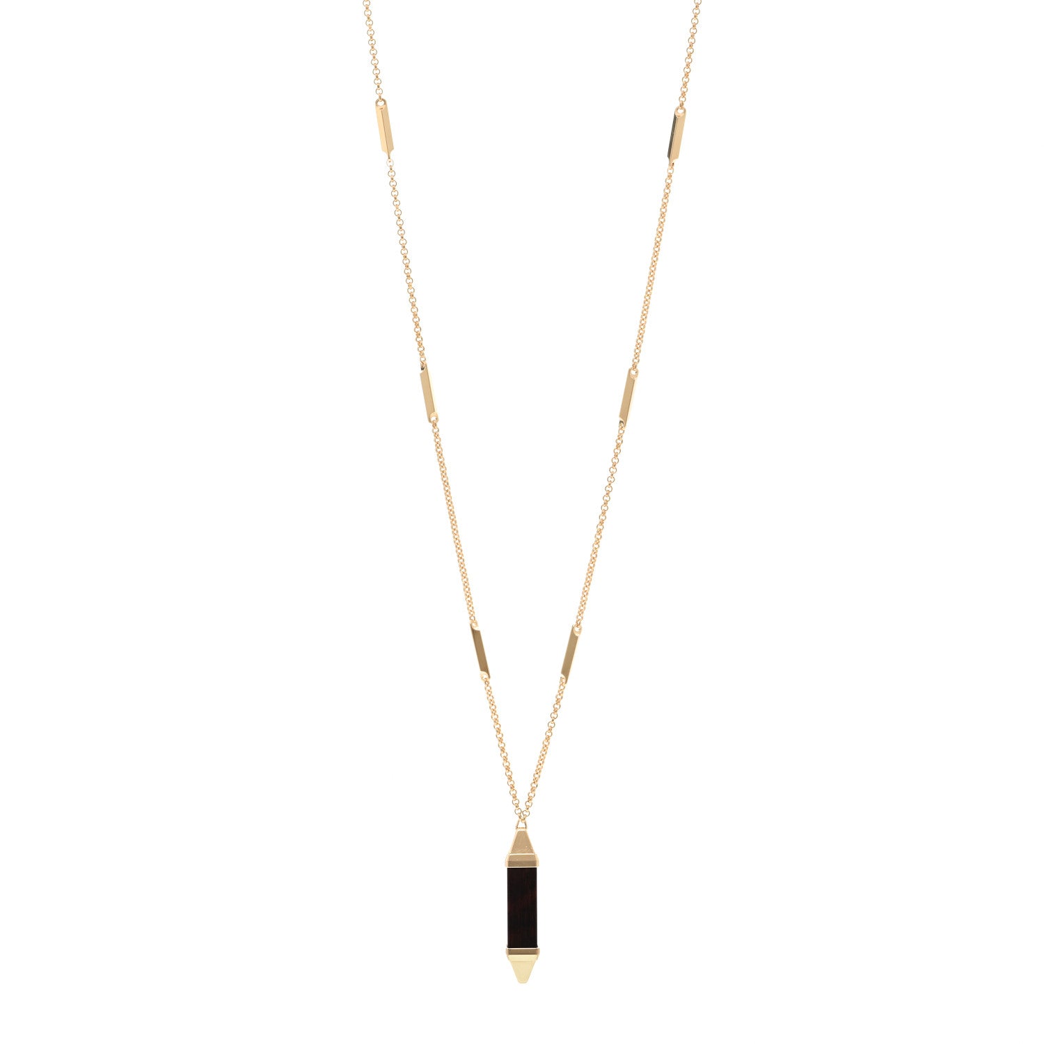 Cartier 18K Yellow Gold Snakewood Large Les Berlingtos de Cartier Necklace 1 of 4