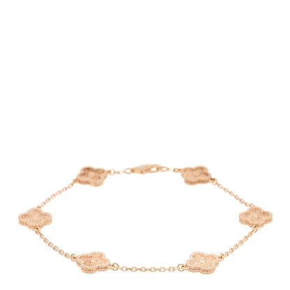 Van Cleef & Arpels 18K Rose Gold 6 Motifs Sweet Alhambra Bracelet 1 of 3