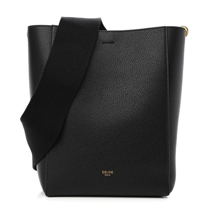 Celine Soft Grained Calfskin Small Sangle Bucket Bag Black 1 of 8