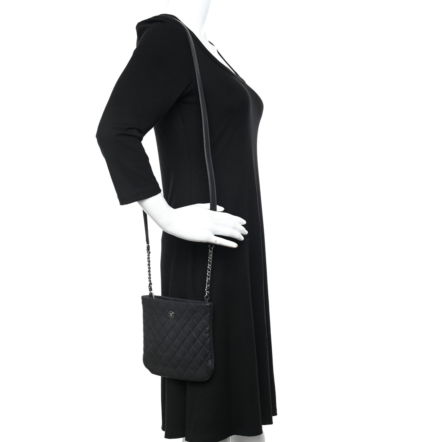 Chanel Aged Calfskin Quilted Crossbody Bag Black 2 of 17