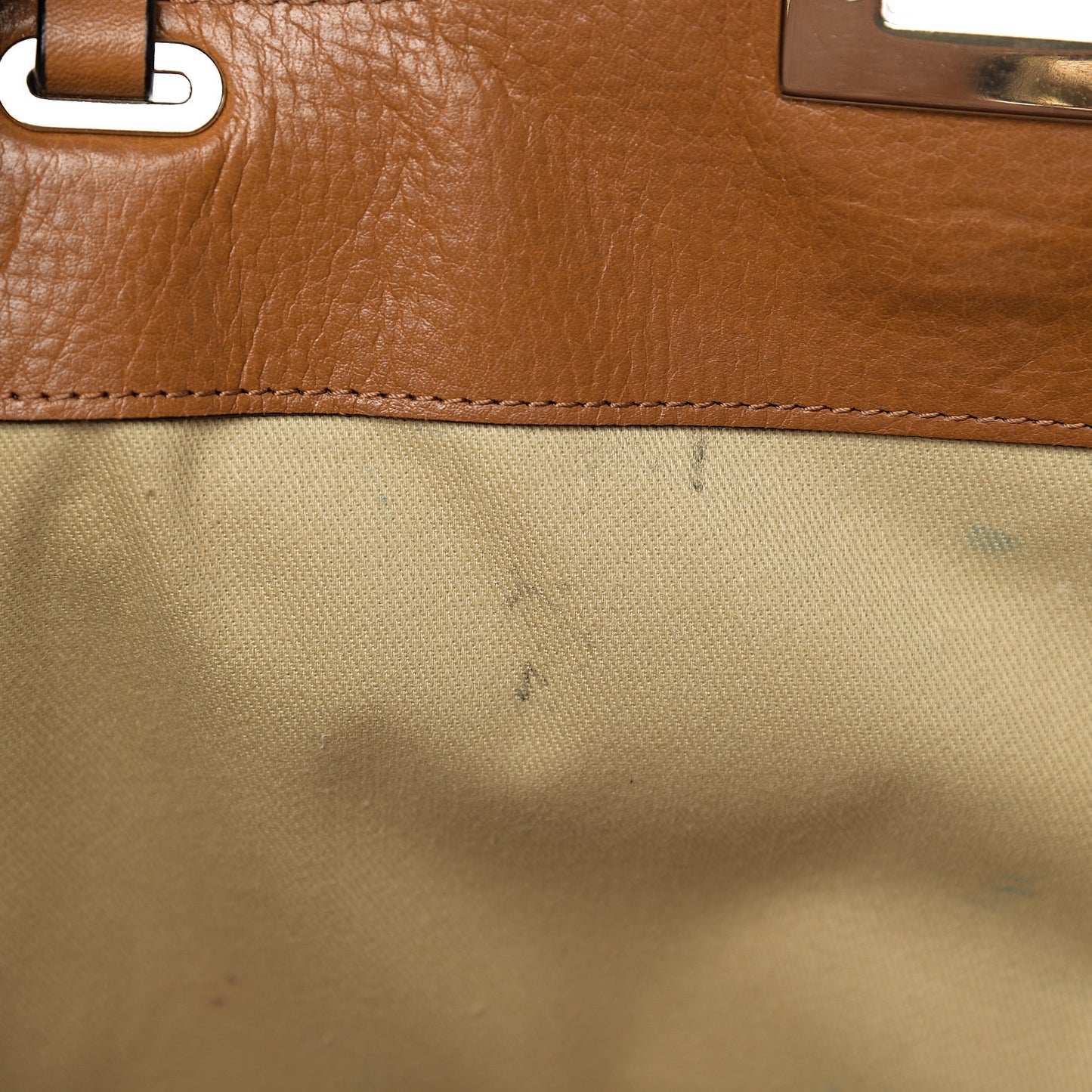 Textured Calfskin Medium Rockstud Tote Camel