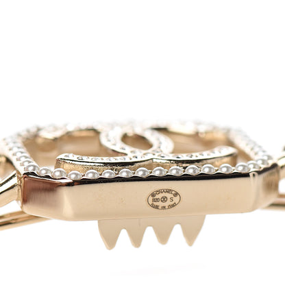Chanel Crystal Chain CC Vendome Hair Clip Barrette Gold 3 of 4