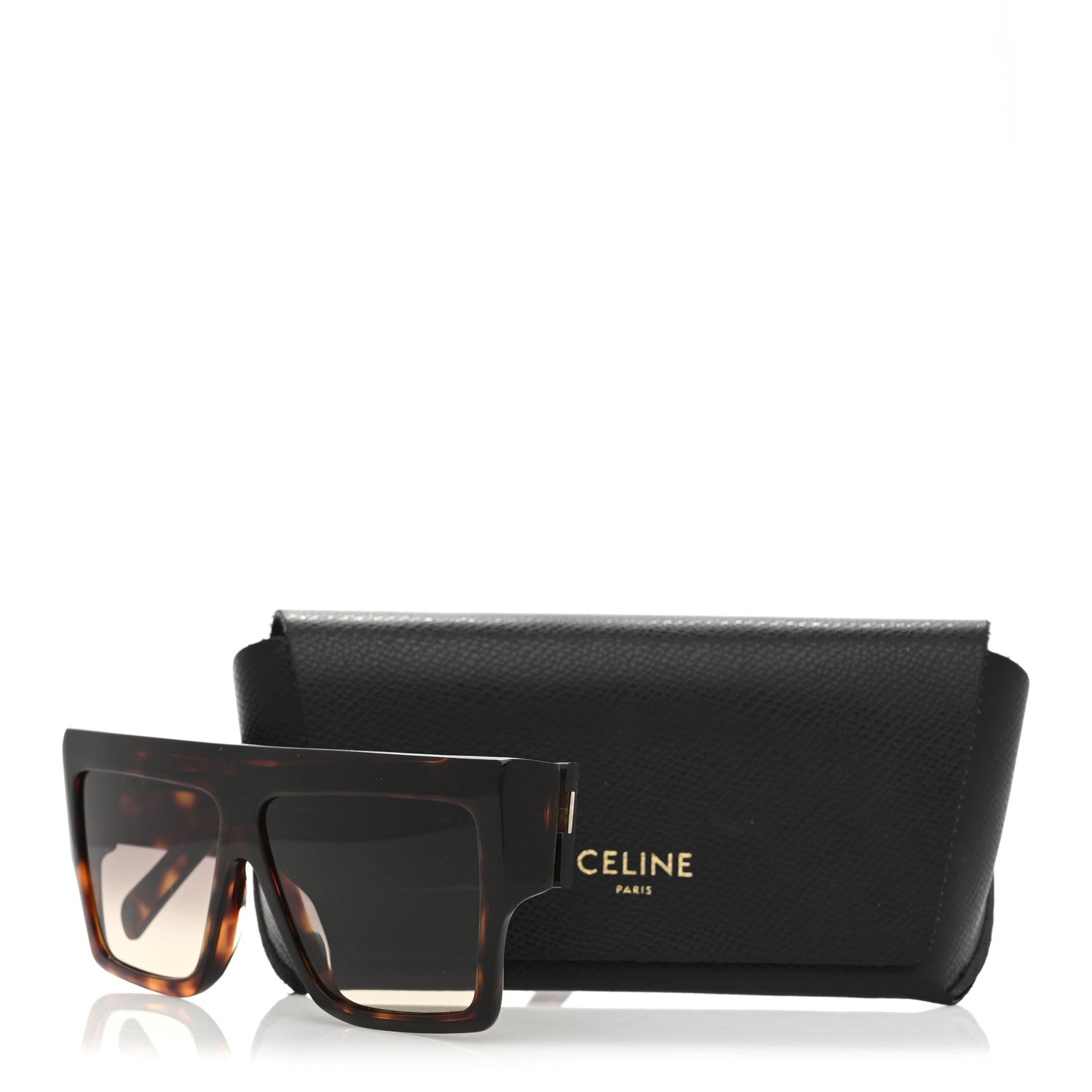Celine Acetate Chunky Rectangle Sunglasses CL 40092I Tortoise 6 of 6