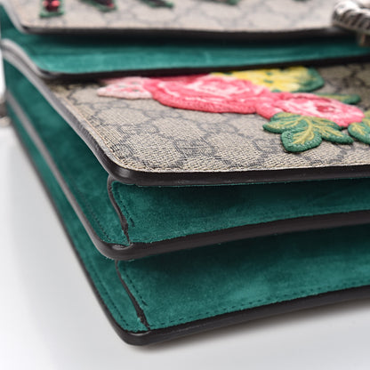 Gucci GG Supreme Monogram Embroidered Medium Dionysus Shoulder Bag Emerald 9 of 13