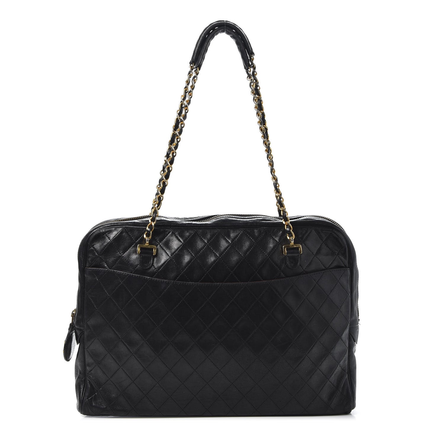 Lambskin Quilted Shoulder Bag Black