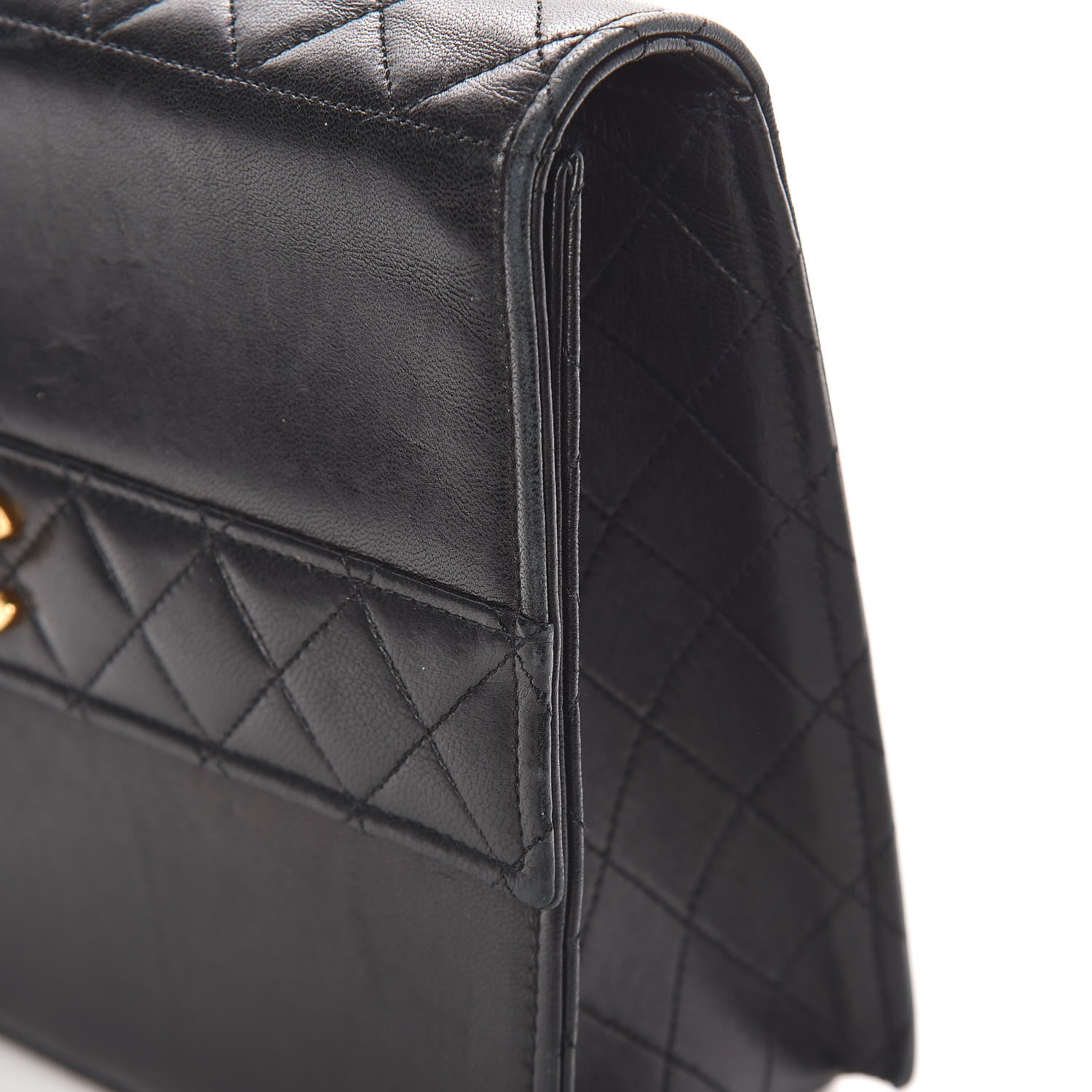 Chanel Lambskin Quilted Shoulder Flap Bag Black 15 of 34