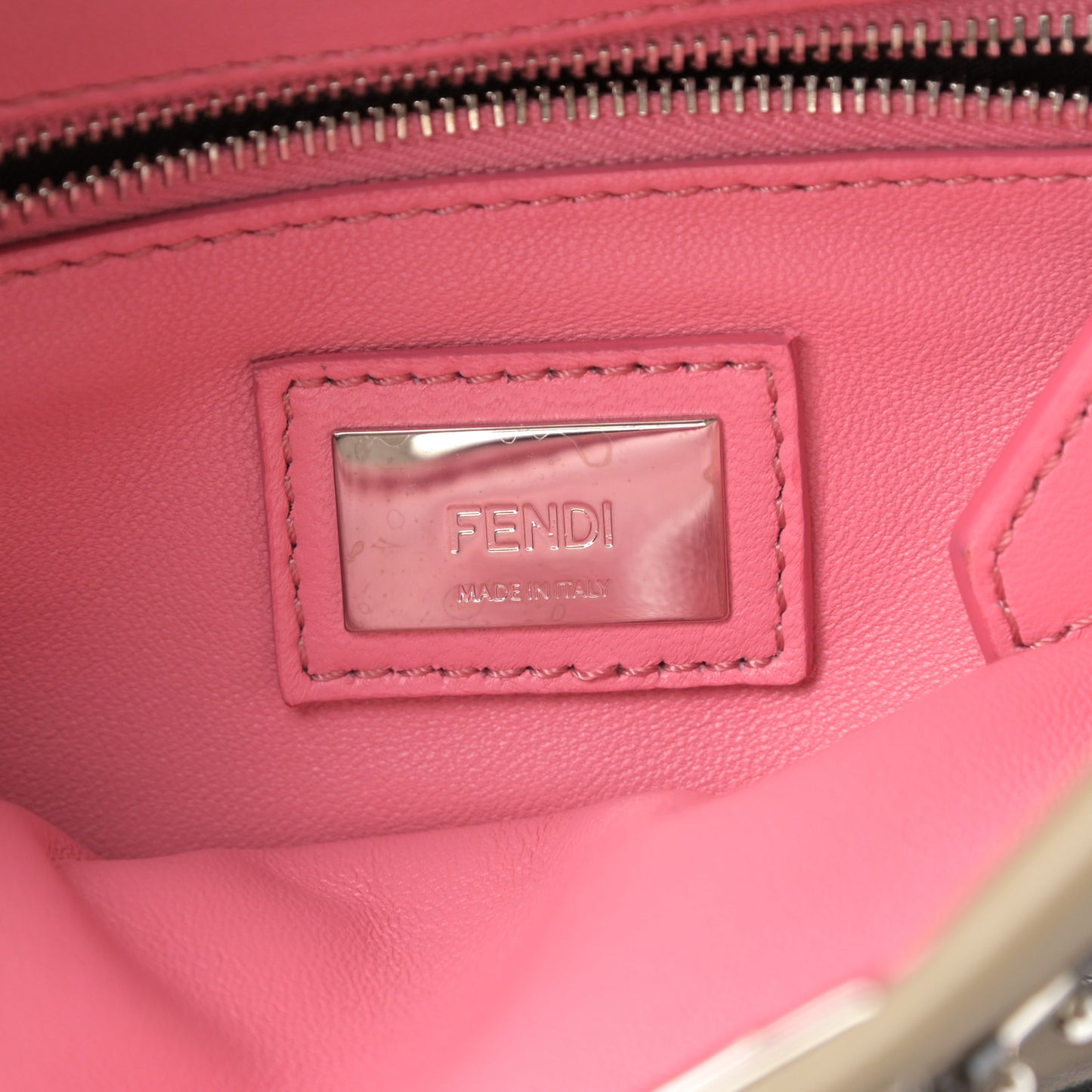 Nappa Crystal Beaded Ombre Mini Peekaboo Iconic Satchel Pink Beige