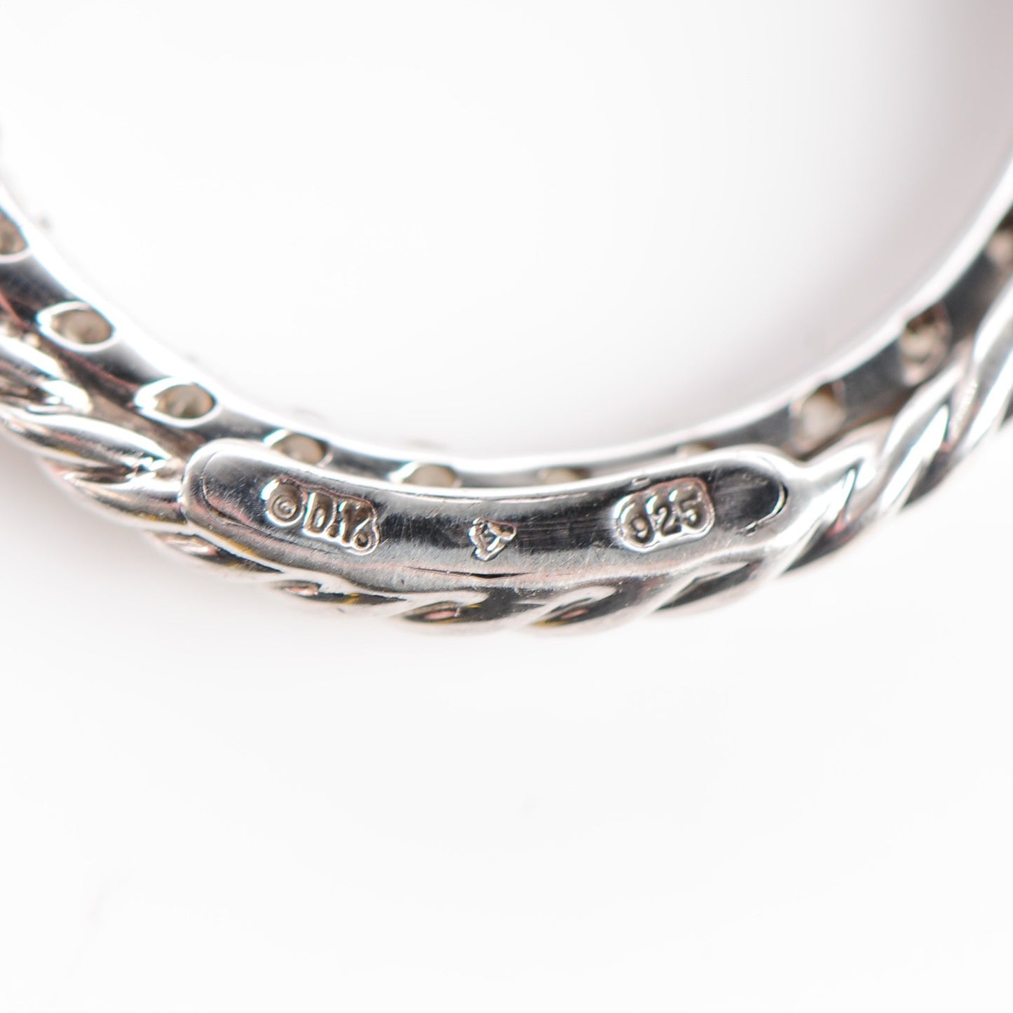 Sterling Silver Diamond Crossover Circle Pendant Necklace