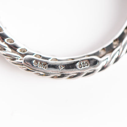David Yurman Sterling Silver Diamond Crossover Circle Pendant Necklace 7 of 7