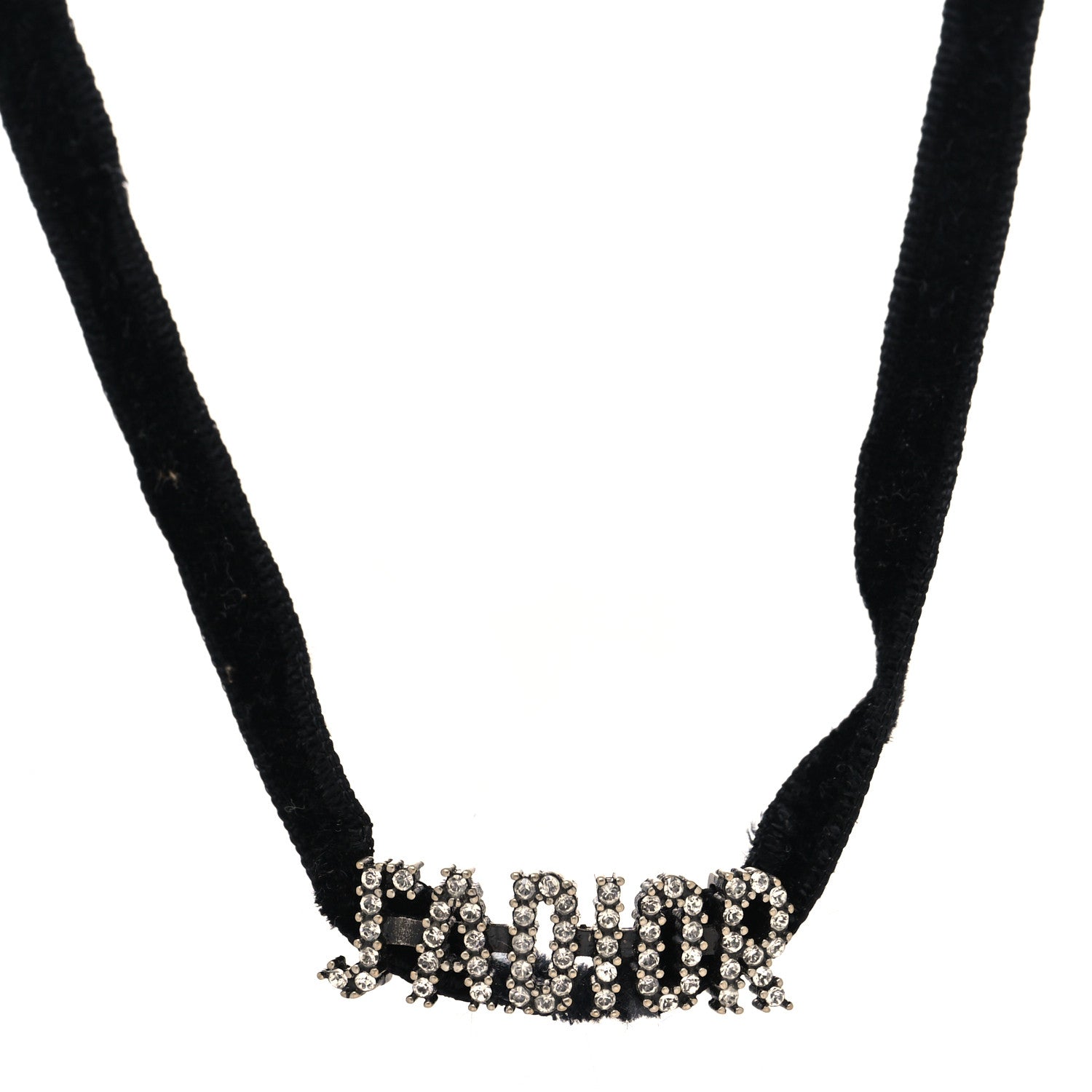 Christian Dior Velvet Crystal J’Adior Choker Necklace Black 1 of 5
