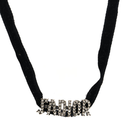 Christian Dior Velvet Crystal J’Adior Choker Necklace Black 1 of 5