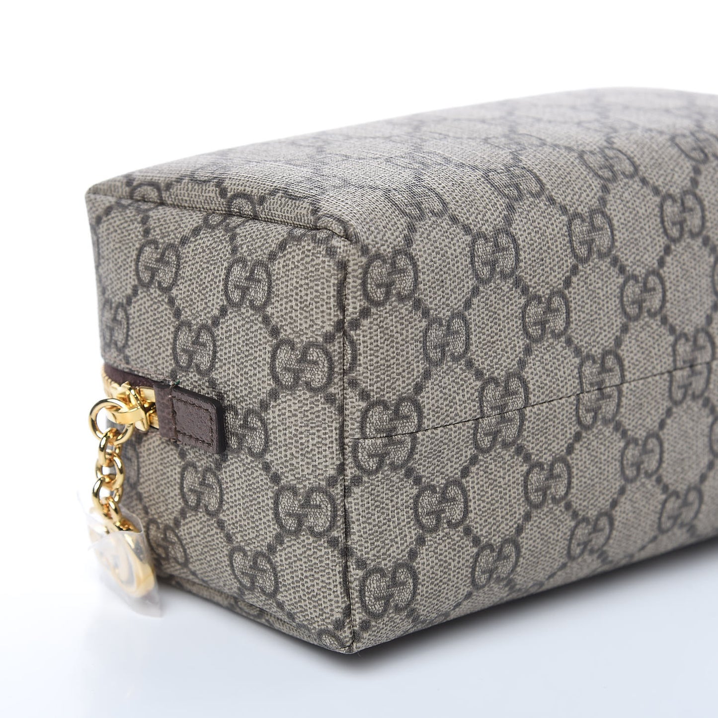 Soft GG Supreme Monogram Calfskin Medium Ophidia Cosmetic Case Beige Ebony New Acero
