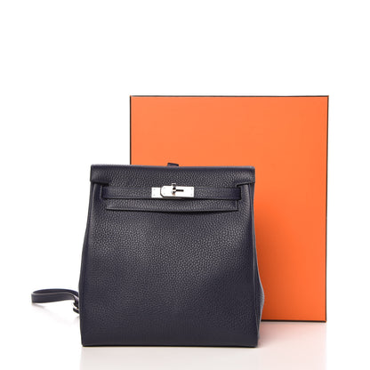 Hermes Taurillon Clemence Kelly Ado Backpack Bleu Nuit 12 of 12