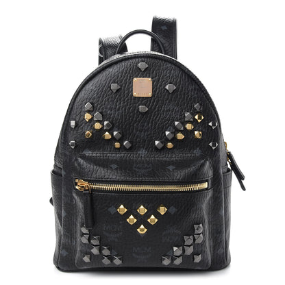 MCM Visetos Studded Small Stark M Backpack Black 1 of 7