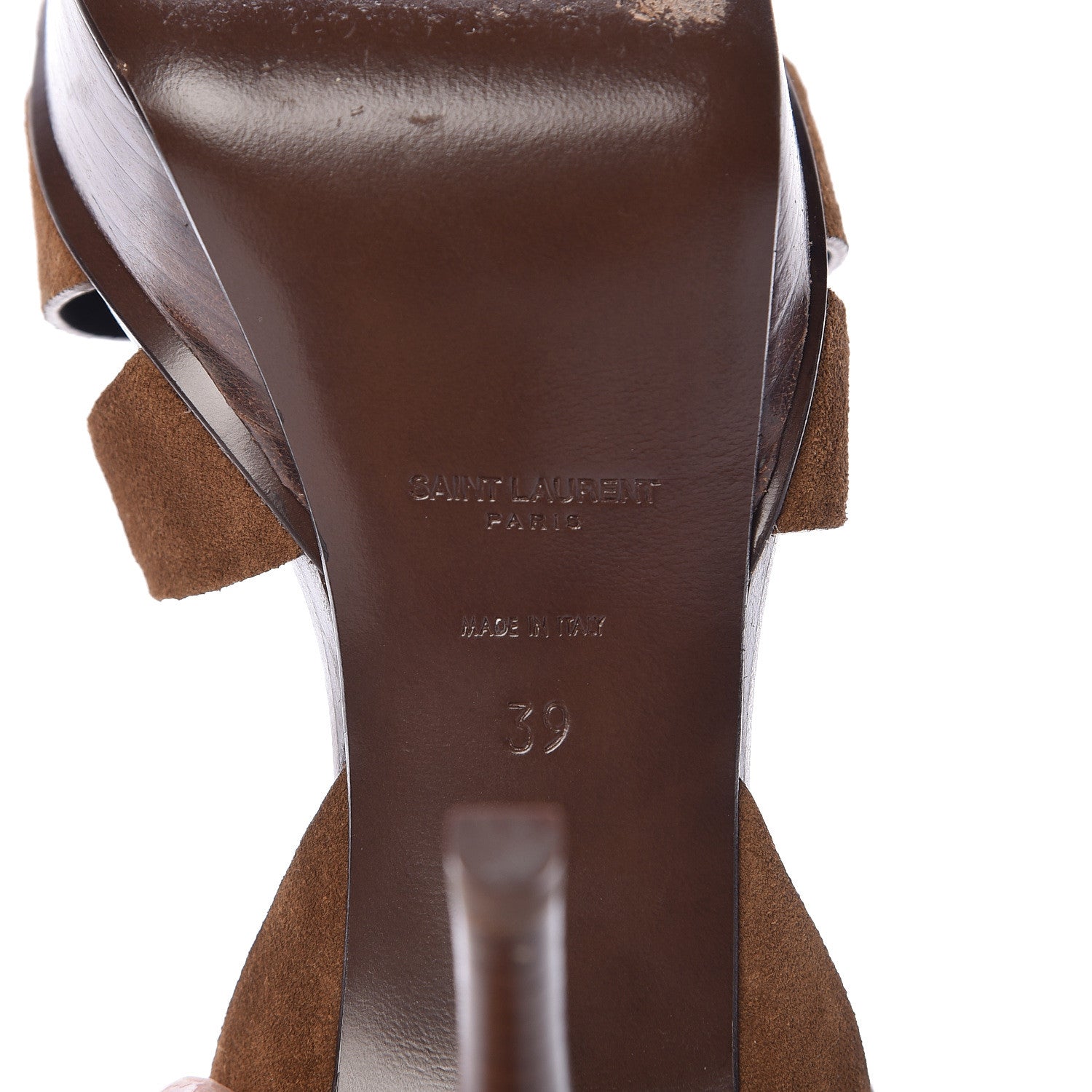 Saint Laurent Suede Tribute 75 Platform Sandals 39 Land 8 of 17
