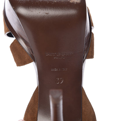 Saint Laurent Suede Tribute 75 Platform Sandals 39 Land 8 of 17