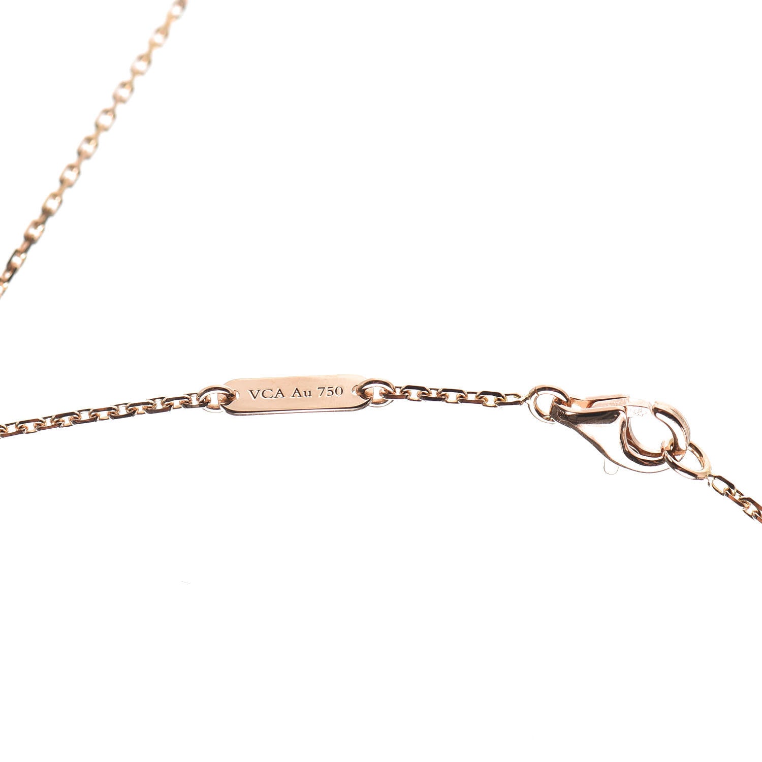 Van Cleef & Arpels 18K Rose Gold Diamond Grey Mother of Pearl Vintage Alhambra Pendant Necklace 5 of 6