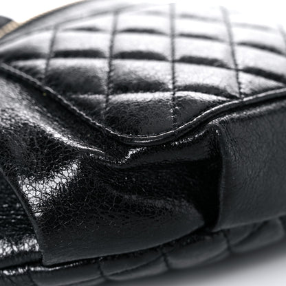 Chanel Crumpled Glazed Lambskin Quilted Waist Bag Fanny Pack Black 8 of 17
