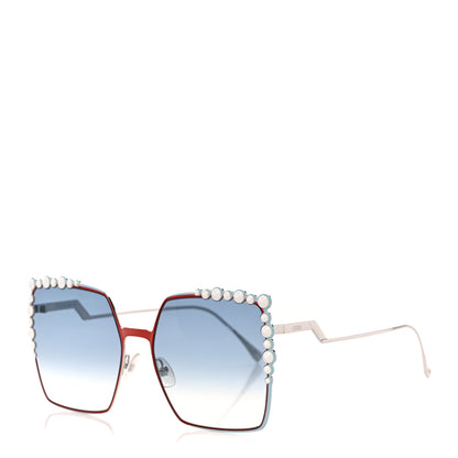 Fendi Metal Dots Square Sunglasses FF 0259/S Red 1 of 8