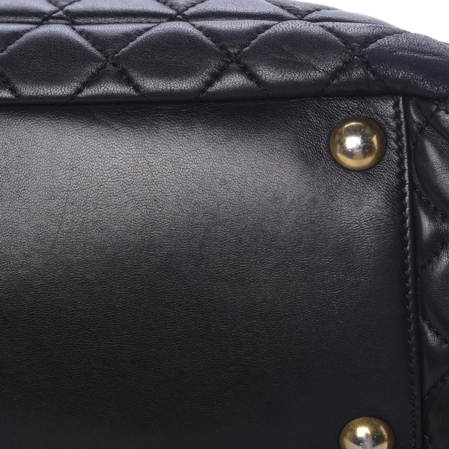 Lambskin Quilted Large Tote Black