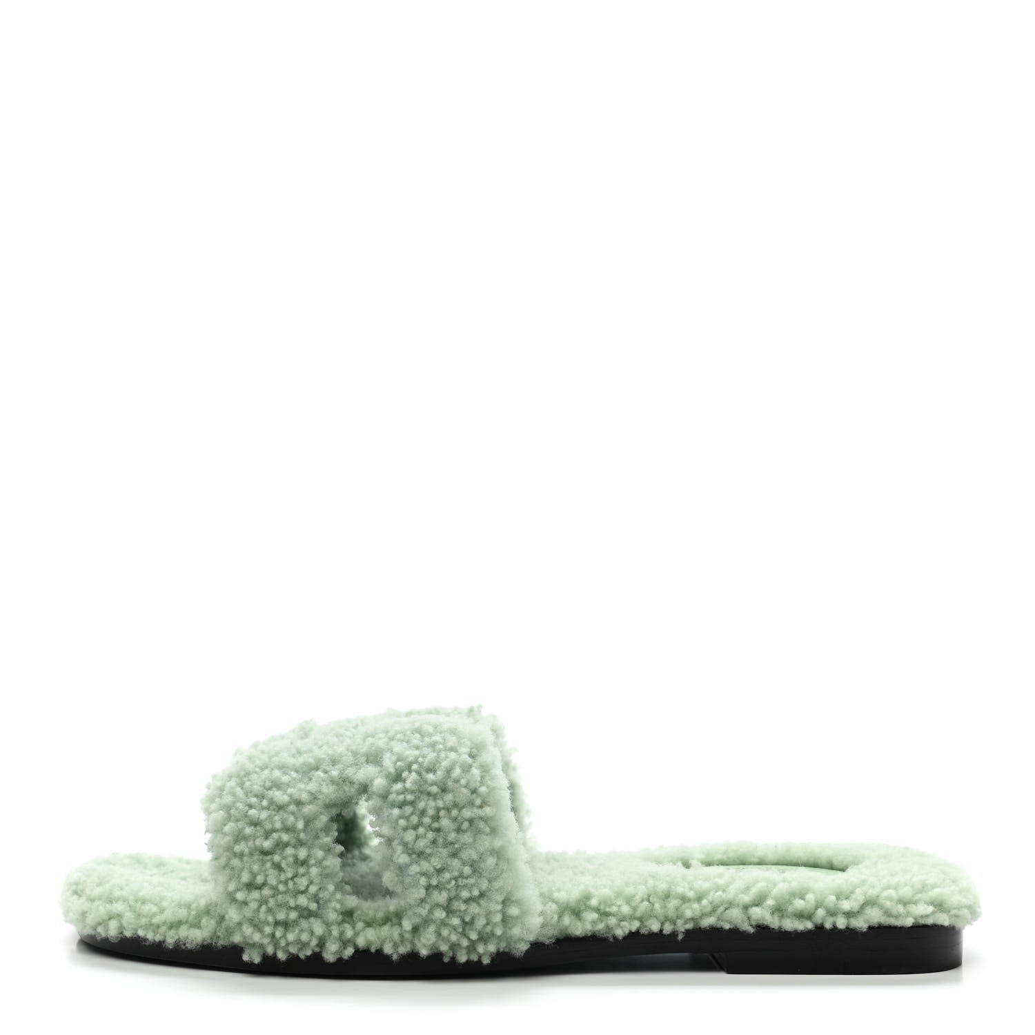 Hermes Woolskin Oran Sandals 36 Vert D'Eau 1 of 8