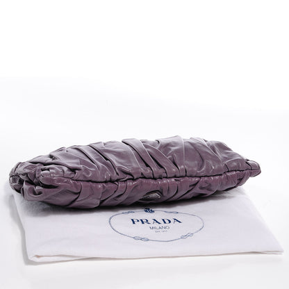 Prada Royal Calf Origami Pleated Clutch Mirtillo 5 of 8