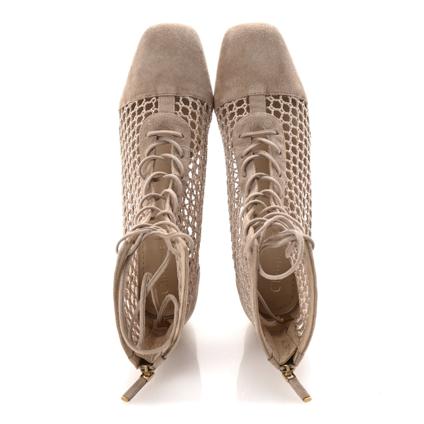 Suede Resille Naughtily-D 30mm Ankle Boots 36.5 Nude