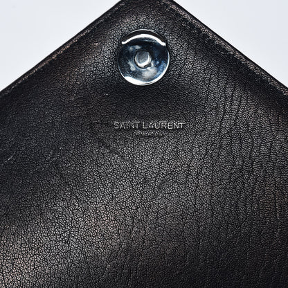 Saint Laurent Sheepskin Matelasse Chevron Monogram Large College Satchel Black 6 of 21