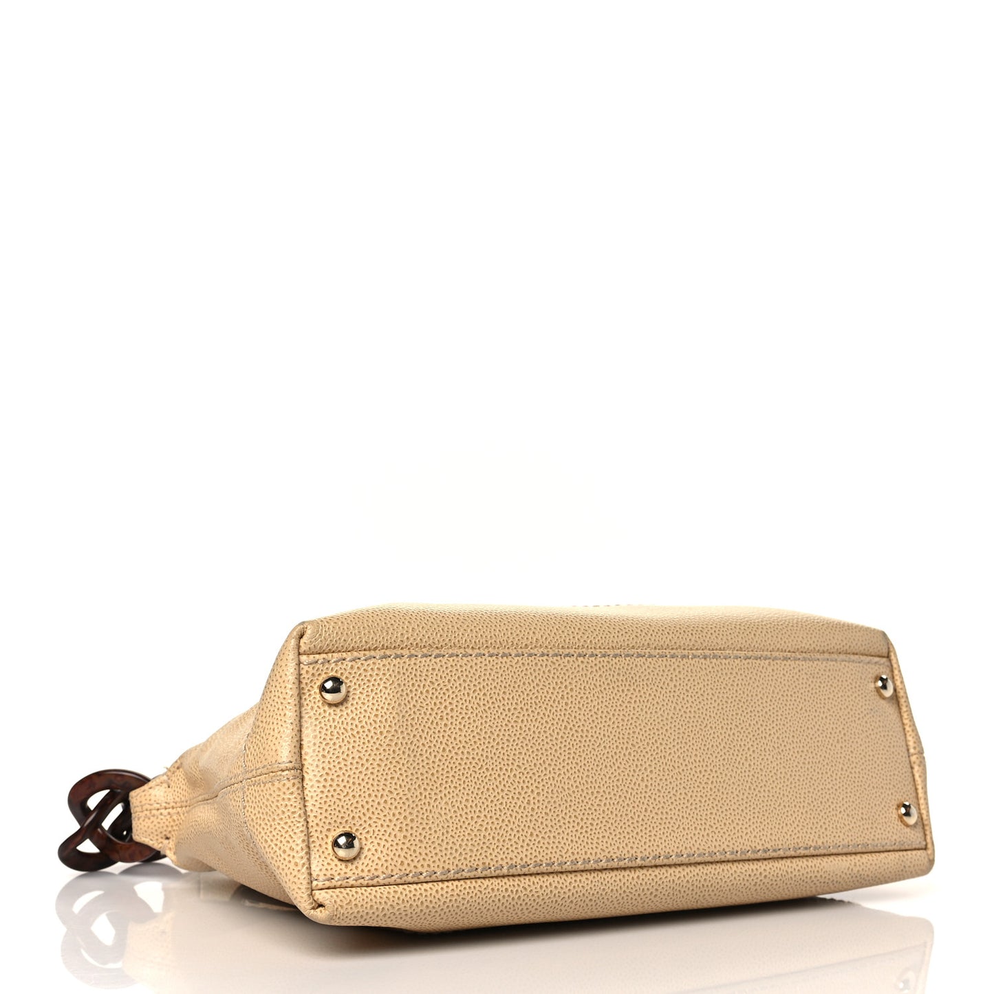 Caviar CC Wood Chain Hobo Beige