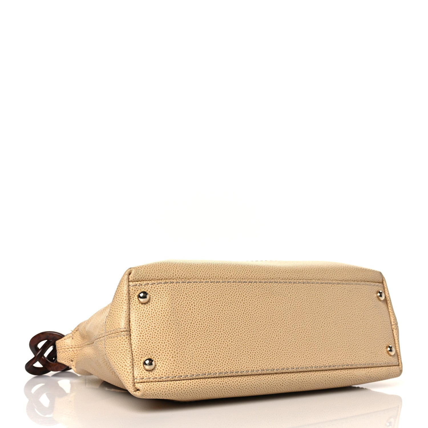 Chanel Caviar CC Wood Chain Hobo Beige 4 of 12