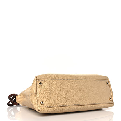 Chanel Caviar CC Wood Chain Hobo Beige 4 of 12